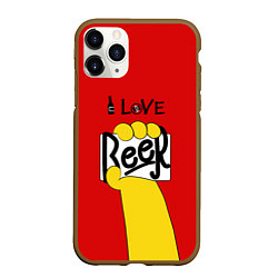 Чехол iPhone 11 Pro матовый Homer: I love Beer, цвет: 3D-коричневый