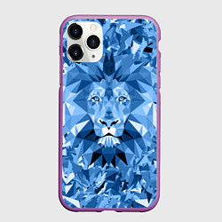 Чехол iPhone 11 Pro матовый Сине-бело-голубой лев, цвет: 3D-фиолетовый