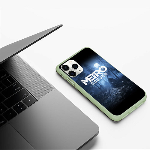 Чехол iPhone 11 Pro матовый Metro Exodus: Dark Moon / 3D-Салатовый – фото 3