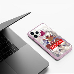 Чехол iPhone 11 Pro матовый Senpai: White Girl, цвет: 3D-розовый — фото 2