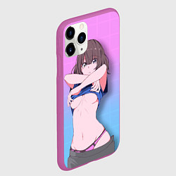 Чехол iPhone 11 Pro матовый Ahegao Girl, цвет: 3D-фиолетовый — фото 2