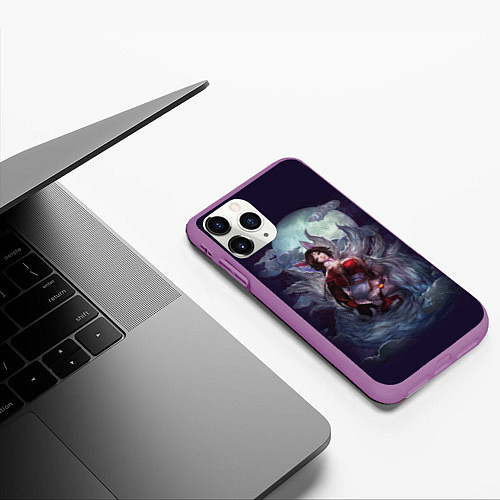 Чехол iPhone 11 Pro матовый Ahri the Nine-Tailed Fox / 3D-Фиолетовый – фото 3