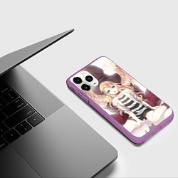 Чехол iPhone 11 Pro матовый Angels of Death, цвет: 3D-фиолетовый — фото 2