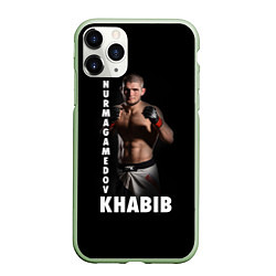 Чехол iPhone 11 Pro матовый Хабиб: Дагестанский борец, цвет: 3D-салатовый