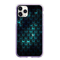 Чехол iPhone 11 Pro матовый TES: Blue Pattern, цвет: 3D-светло-сиреневый