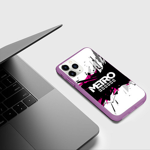 Чехол iPhone 11 Pro матовый Metro: Exodus Purple / 3D-Фиолетовый – фото 3
