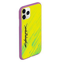 Чехол iPhone 11 Pro матовый Cyberpunk 2077: Yellow, цвет: 3D-фиолетовый — фото 2