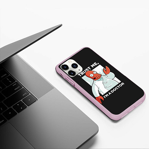 Чехол iPhone 11 Pro матовый Zoidberg: Trust Me / 3D-Розовый – фото 3