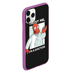 Чехол iPhone 11 Pro матовый Zoidberg: Trust Me, цвет: 3D-фиолетовый — фото 2