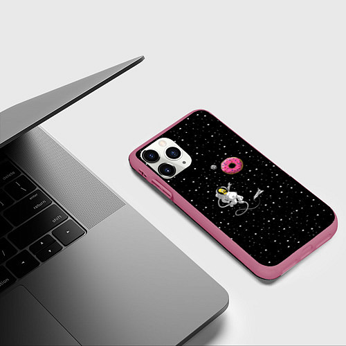 Чехол iPhone 11 Pro матовый Homer Spaceman / 3D-Малиновый – фото 3