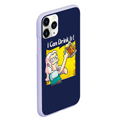 Чехол iPhone 11 Pro матовый I Can Drink It!, цвет: 3D-светло-сиреневый — фото 2