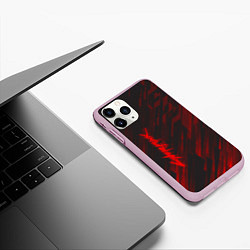 Чехол iPhone 11 Pro матовый Cyberpunk 2077: Red Breaks, цвет: 3D-розовый — фото 2
