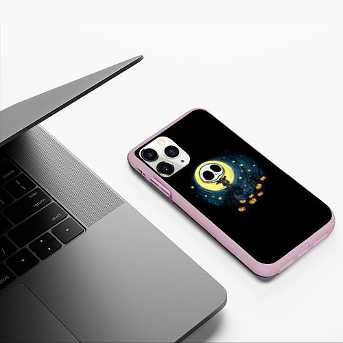 Чехол iPhone 11 Pro матовый The Nightmare Before Christmas / 3D-Розовый – фото 3