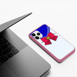 Чехол iPhone 11 Pro матовый Девочка-матроска, цвет: 3D-малиновый — фото 2