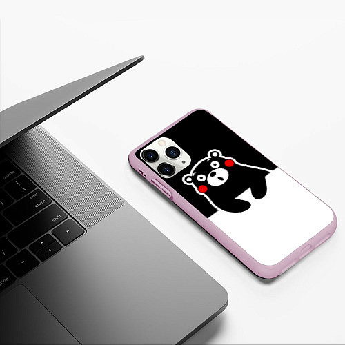 Чехол iPhone 11 Pro матовый Kumamon Surprised / 3D-Розовый – фото 3