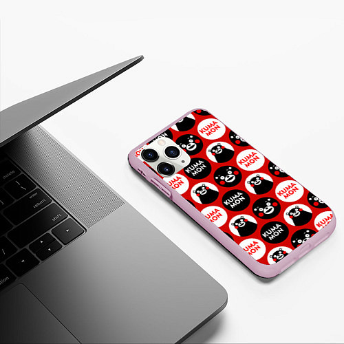 Чехол iPhone 11 Pro матовый Kumamon Pattern / 3D-Розовый – фото 3