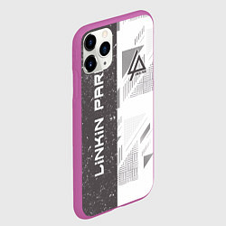Чехол iPhone 11 Pro матовый Linkin Park: Grey Form, цвет: 3D-фиолетовый — фото 2