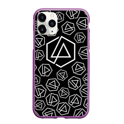 Чехол iPhone 11 Pro матовый Linkin Park: Pattern, цвет: 3D-фиолетовый