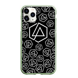 Чехол iPhone 11 Pro матовый Linkin Park: Pattern, цвет: 3D-салатовый