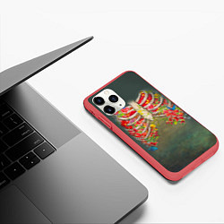 Чехол iPhone 11 Pro матовый Грудная клетка, цвет: 3D-красный — фото 2