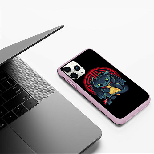 Чехол iPhone 11 Pro матовый Приручи меня / 3D-Розовый – фото 3