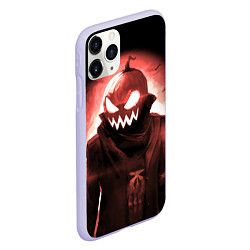 Чехол iPhone 11 Pro матовый Зловещая тыква, цвет: 3D-светло-сиреневый — фото 2