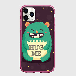 Чехол iPhone 11 Pro матовый Monster: Hug me, цвет: 3D-малиновый