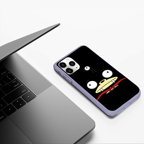 Чехол iPhone 11 Pro матовый Лицо Ниблера / 3D-Светло-сиреневый – фото 3
