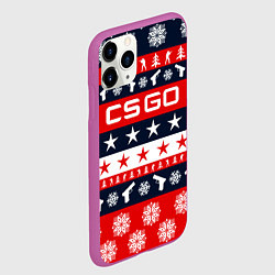 Чехол iPhone 11 Pro матовый CS:GO New Year, цвет: 3D-фиолетовый — фото 2