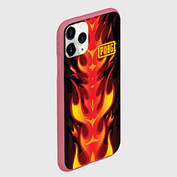 Чехол iPhone 11 Pro матовый PUBG: Hell Flame, цвет: 3D-малиновый — фото 2