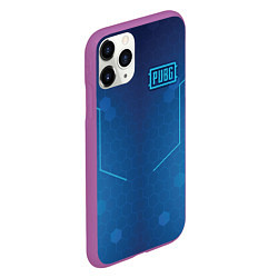 Чехол iPhone 11 Pro матовый PUBG: Blue Hexagons, цвет: 3D-фиолетовый — фото 2