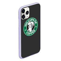 Чехол iPhone 11 Pro матовый 100 cups of coffee, цвет: 3D-светло-сиреневый — фото 2