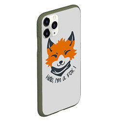 Чехол iPhone 11 Pro матовый Hello Fox, цвет: 3D-темно-зеленый — фото 2