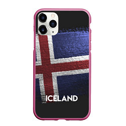 Чехол iPhone 11 Pro матовый Iceland Style, цвет: 3D-малиновый