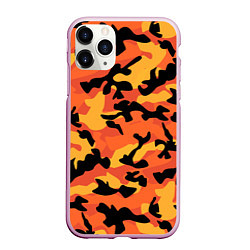 Чехол iPhone 11 Pro матовый Fashion Orange Camo, цвет: 3D-розовый