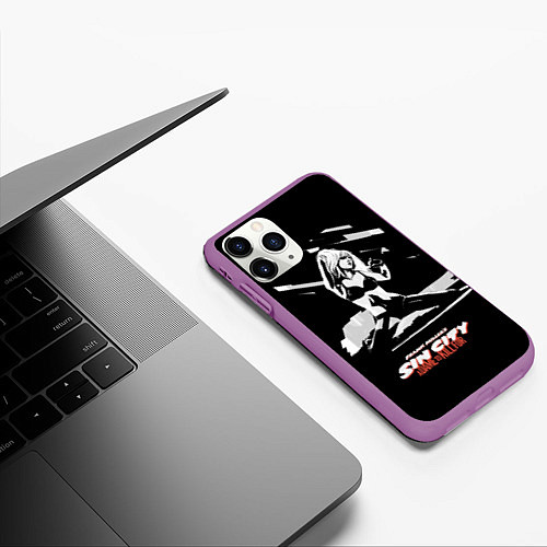 Чехол iPhone 11 Pro матовый Sin City: Nancy / 3D-Фиолетовый – фото 3