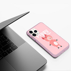 Чехол iPhone 11 Pro матовый Piggy Time, цвет: 3D-розовый — фото 2