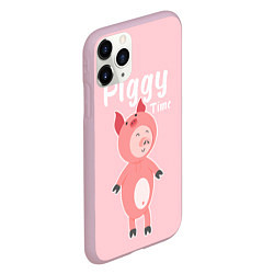 Чехол iPhone 11 Pro матовый Piggy Time, цвет: 3D-розовый — фото 2