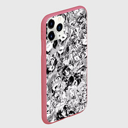 Чехол iPhone 11 Pro матовый Manga Ahegao, цвет: 3D-малиновый — фото 2
