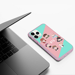 Чехол iPhone 11 Pro матовый BTS Boys, цвет: 3D-розовый — фото 2