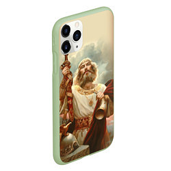 Чехол iPhone 11 Pro матовый Славянский бог, цвет: 3D-салатовый — фото 2