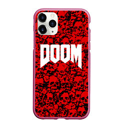 Чехол iPhone 11 Pro матовый DOOM: Blooded Skuls, цвет: 3D-малиновый