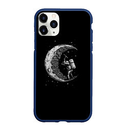 Чехол iPhone 11 Pro матовый Лунный шахтер, цвет: 3D-тёмно-синий