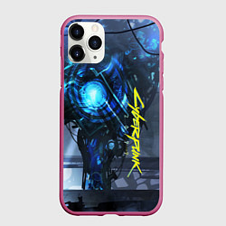 Чехол iPhone 11 Pro матовый Cyberpunk 2077, цвет: 3D-малиновый