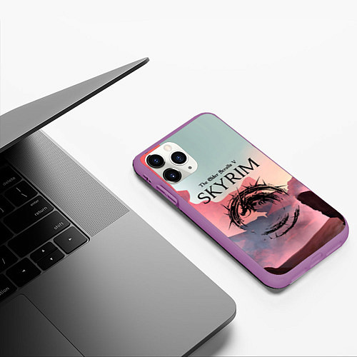 Чехол iPhone 11 Pro матовый The Elder Scrolls / 3D-Фиолетовый – фото 3