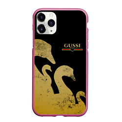 Чехол iPhone 11 Pro матовый GUSSI: Gold Edition, цвет: 3D-малиновый