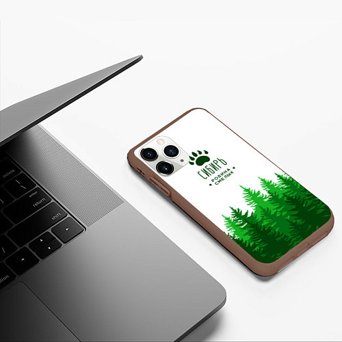 Чехол iPhone 11 Pro матовый Сибирь - родина смелых / 3D-Коричневый – фото 3