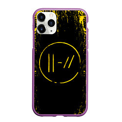 Чехол iPhone 11 Pro матовый 21 Pilots: Yellow & Black, цвет: 3D-фиолетовый