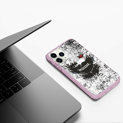 Чехол iPhone 11 Pro матовый Kaneki Ken: Tokyo Ghoul / 3D-Розовый – фото 3
