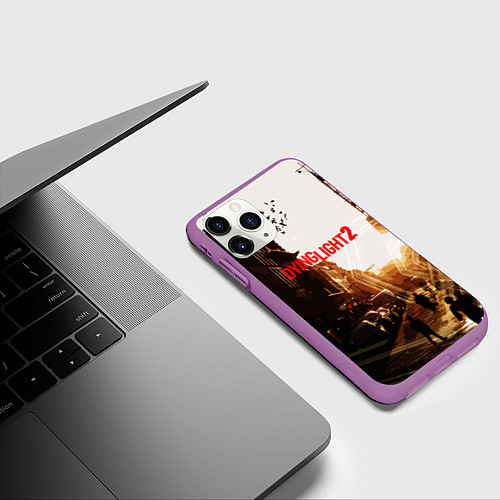 Чехол iPhone 11 Pro матовый Dying Light 2 / 3D-Фиолетовый – фото 3